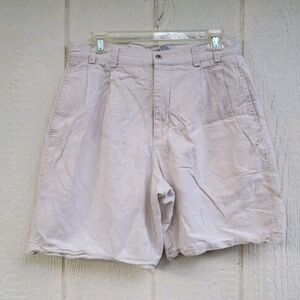Mens Tan Linen Blend Khaki Shorts Sz 31 - Roundtree & Yorke